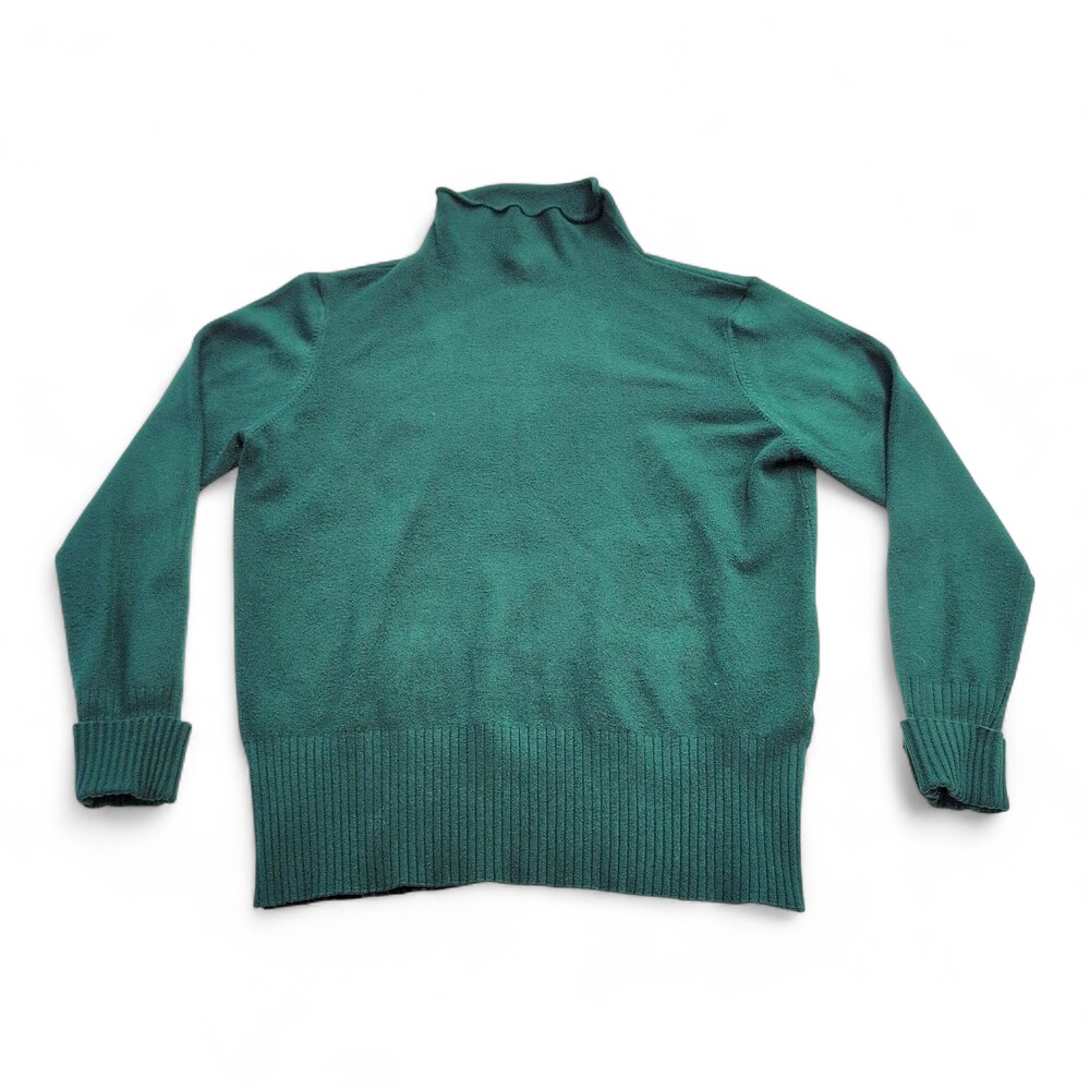 French Connection Emerald Turtleneck Sweater Size L Ribbed Hem